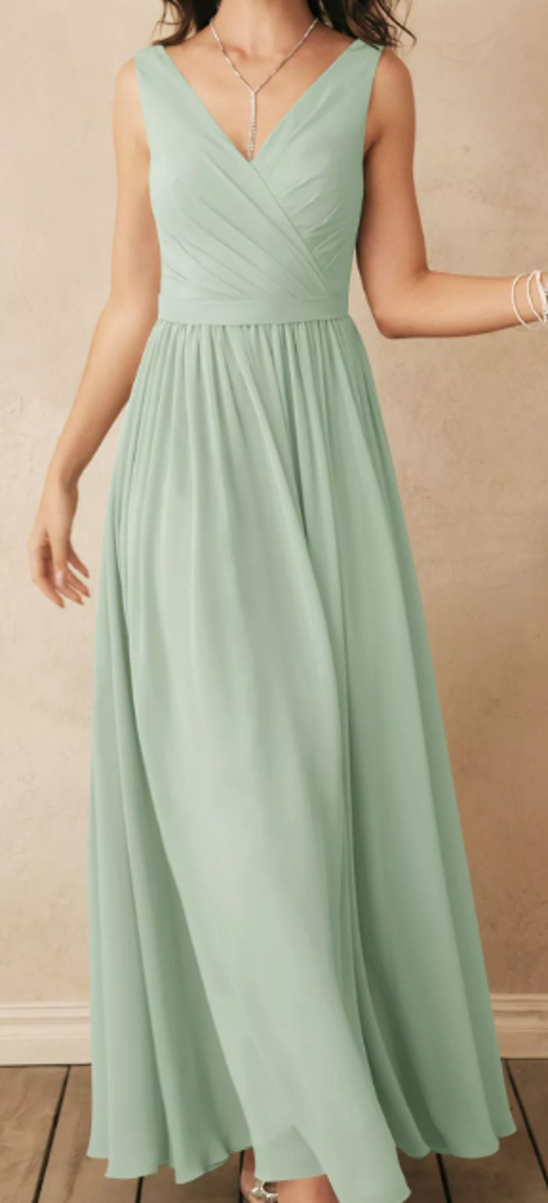 AW BRIDAL SZ 6 S sage green Gwyneth wedding bridesmaid maxi dress new B27